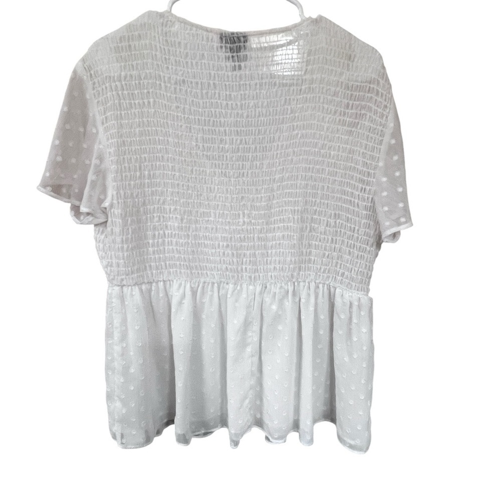 Torrid White Textured Peplum Blouse - Picture 5 of 5
